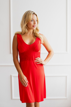 Koronkowa czerwona koszula nocna  Babella LOUISE