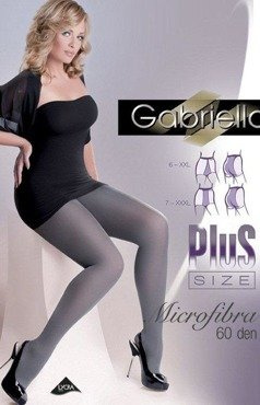 Rajstopy damskie Gabriella mikrofibra 60den - PLUS SIZE brązowe