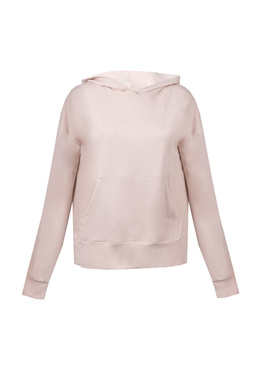 Modna bluza z kapturem DK-K-B8 - ecru bawełna - Dkaren