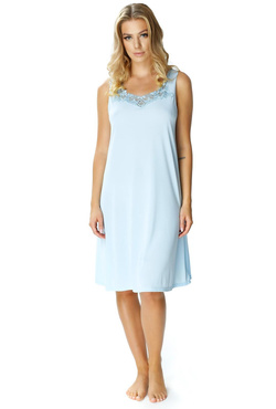 Koszulka damska nocna AURORA z ładnym dekoltem 6385 niebieski - Mewa