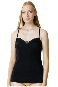 Dopasowana koszulka na ramiaczkach Mewa / 2280 - czarna