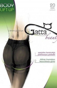 Rajstopy Gatta Body Lift Up 20DEN visone || jasny beż, korygujące kształt i linię pośladków