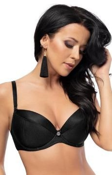 Usztywniany, czarny gładki biustonosz Gorsenia -K156/1 TOSCANA