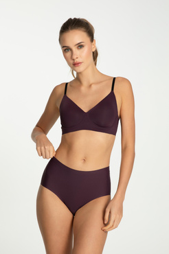 Nowoczesny bezszwowy biustonosz DARK PLUM Julimex Simple T-SHIRT BRA