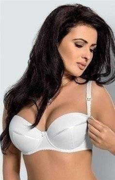 Biustonosz dla mam karmiących Gorsenia MK01 Ana usztywniany biały