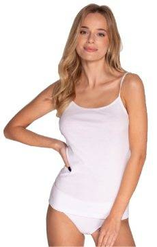 Biała koszulka na cienkich ramiączkach Babell Nata