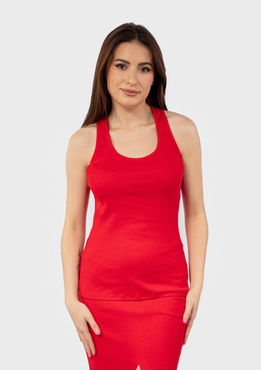 Bokserka DK-K-P2 - czerwony bawełna prążki - Dkaren