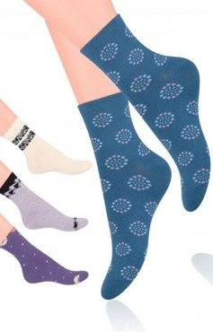 Jasne skarpetki we wzorki Steven 099