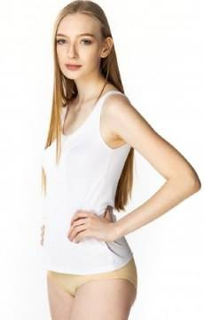 Klasyczna, gładka koszulka Mewa 4138 z jedwabiu VISTEX - biała