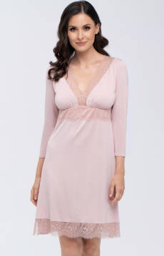 Koszula nocna z rękawem 7/8 Babella THELMA różowa
