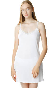 Krótka biała halka z jedwabiu pod sukienkę Mewa 6353 ATELIA