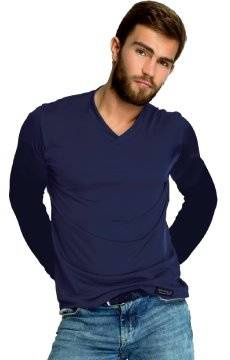 Koszulka męska z długim rękawem Mewa 86128 Karo z jedwabiu wiskozowego