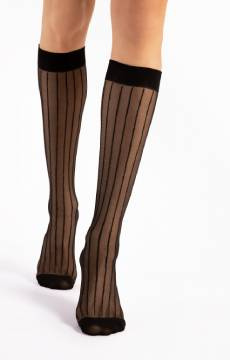 Podkolanówki w pionowe paski Fiore LINEA 15 den