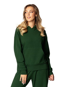 Modna bluza z kapturem DK-K-B8 - zielony bawełna - Dkaren