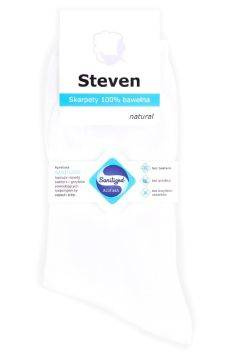Skarpetki 100% bawełna Steven 055 dla kobiet i mężczyzn białe