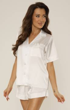 Rozpinana satynowa piżama damska De Lafense 762 CORDELIA