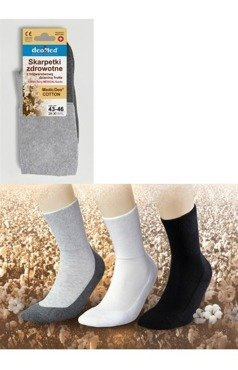 Medyczne, bezuciskowe skarpety MedicDeo Cotton / frotte szare