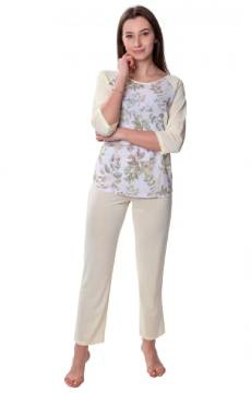 Piżama damska Mewa 6613 Botanica z jedwabiu Vistex