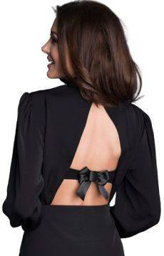 Ozdobna kokarda kryjąca zapięcie biustonosza Julimex BA-19 CZARNA