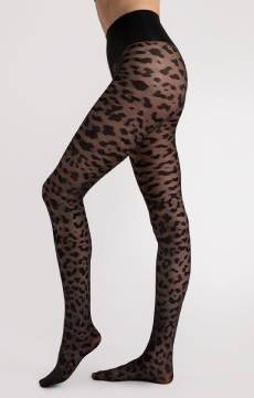 Rajstopy w odważny wzór cętki leoparda Fiore ECHO 30 DEN