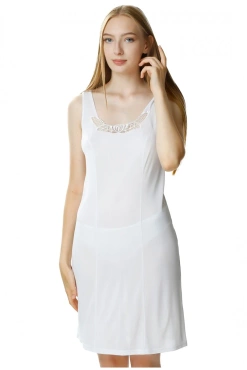 Jedwabna halka na ramiączkach Mewa 2208 - biały