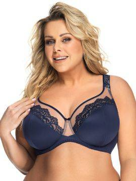 Granatowy miękki biustonosz z ramiączkami z pianką Gorsenia K441 LUISSE