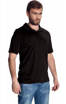 Koszulka męska polo z jedwabiu wiskozowego Mewa 86318