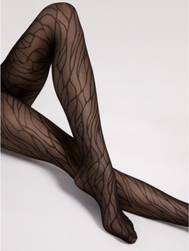 Wzorzyste czarne rajstopy Fiore ORGANICA 30 DEN