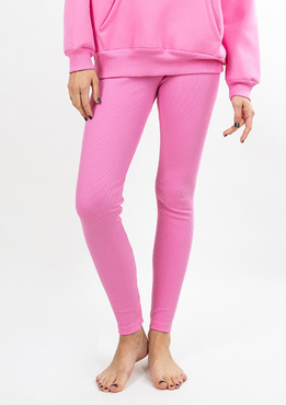 Legginsy Bayo - róż bawełna prążki - Dkaren