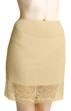 Krótka jedwabna półhalka z koronką pod spódnicę Mewa 6380