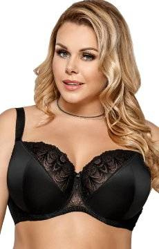 Czarny biustonosz na duże biusty Gorsenia k425 CASABLANCA