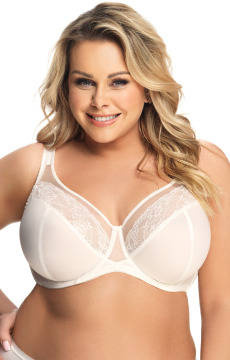 Kremowy miękki biustonosz z ramiączkami z pianką Gorsenia K441 LUISSE